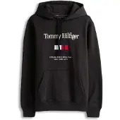 Tommy Hilfiger Tommy Embro Flag Hoodie - Black - L