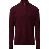 Ralph Lauren Wool/Cashmere Cable Half Zip Aged Wine Heather