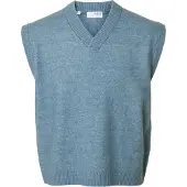 Selected Slhrai Sl Knit V-Neck Relaxed Waistcoat - Blue - M