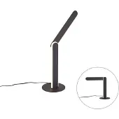 QAZQA Design-pöytävalaisin musta sis. LED 3-vaihe himmennettävä - Gate