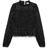 Vero Moda Awnolita Ls High Neck Smock Top - Black - S