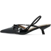 Bianco Biakristin Kitten Heel Bow Slingback Faux Leather - Black - 41