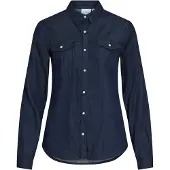 Vila Bista Denim Pitkähihainen Kauluspaita
