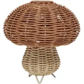 OYOY MINI Mushroom Rattan Night Light - Beige - 15X15CM