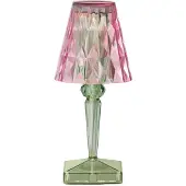 Kartell LED-paristopöytävalaisin Paristo, 30 cm, vaaleanpunainen/vihreä, IP54 Battery, Vihreä, Makuuhuone, Synteettinen materiaali, Design