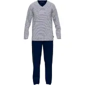 Tom Tailor Pitkä pyjama laivastonsininen / valkoinen