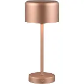 TRIO Jeff LED pöytävalaisin ladattava 30cm 3000K 1,5W kahvinruskea