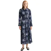 Scotch & Soda Belted Pleated Hem Pitkähihainen Midi-mekko