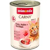 Animonda Carny 24x400g Adult kalkkuna, kana & katkarapu Kissanruoka