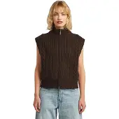 G-Star Cable Full Zip Vest Knit - Brown - Women