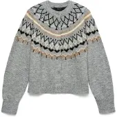 Vero Moda Neuletakki 'VMTAMMY' kameli / meleerattu harmaa / musta / valkoinen