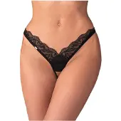 Obsessive - läpikuultavat pitsitangat - musta - L/XL