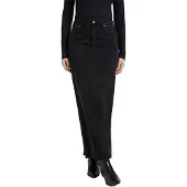 Lee Jeans Back Slit Maxi Skirt - Black - 32