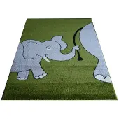 Hobby Hall Elefantti-matto 125 cm x 170 cm, Vihreän värinen