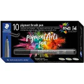 Staedtler pigment brush pen 10 pcs intense black