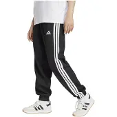 Adidas Urheiluhousut 'ESSENTIALS 3-STRIPES FLEECE LOOSE' musta / valkoinen