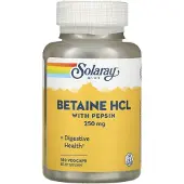 Solaray Betaine Hcl With Pepsin 250mg Enzymes And Digestive Aids Kapselit 180 Yksiköt