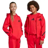 Adidas Huppari Z.N.E. Full Zip - Puhdas Rubiini/musta Lapset, koko 164 cm