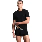 Emporio Armani for man. EM000379_AF14133 Fitted loungewear t-shirt in black stretch knit (S), Casual, Homewear, Cotton, Short sleeve
