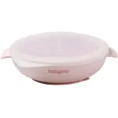 Virgel BABY ONO 1661/02 SILICONE PLATE WITH SUCTION CUP AND LID PINK