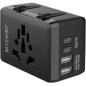 BlitzWolf BW-TA1 4-in-1 Travel Adapter 2xUSB + C + PD 20W