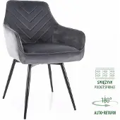 Signal Meble 2 tuolin kompletti Servio Velvet, harmaa