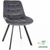 Signal Meble 4 tuolin setti Monti Velvet, harmaa