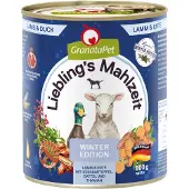 Granatapet Säästöpakkaus: 12x800g lammas & ankka, koiran märkäruoka