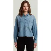 G-Star Cropped Relaxed Shirt - Medium blue - Women