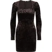 Superdry for woman. W8011984A Brown Velvet dress (XL), Casual, Party, Classic, Polyester, Long sleeve