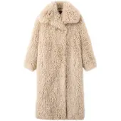 Mango Pitkä talvitakki 'Yeti' beige