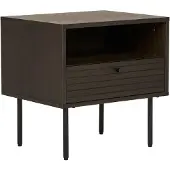 Ebuy24 Yöpöytä - - HARLEM - 1 laatikko - Tumman tammen - 50x40x50 cm