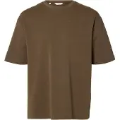 Selected Slmlooseoscar Ss O-Neck Tee Noos - Brown - L
