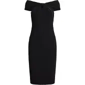 Ralph Lauren Double Crepe-Cocktail Dress - Black - 42