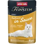 Animonda Vom Feinsten 48x85g Adult Rafinesse kastikkeessa kana & kani