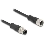 DeLOCK 80844, 1 m, Cat5e, S/FTP (S-STP), M12, M12, Musta