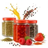 Hobby Hall 50x Kuusikulmainen purkki 200ml - Hillolle, hunajalle, mausteille