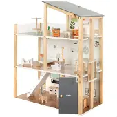 Woomax 3 Floors Wooden House Nukke
