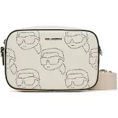 Karl Lagerfeld Ikon Crossbody-laukku Nahka 22 cm Valkoinen