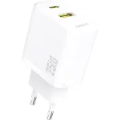Dudao A26TEU-sovitin 25Watt 1xUSB-C 1xUSB-A Valkoinen