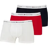 Tommy Hilfiger Underwear Bokserishortsit 'Essential' marine / vaaleanharmaa / punainen / valkoinen