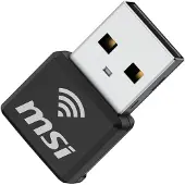 MSI AX1800 Nano WiFi USB Adapter, Langaton, USB, WLAN, Wi-Fi 6 (802.11ax), 1201 Mbit/s, Musta (GUAX18N)