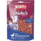 Rinti 12x80g Chicko Plus -juusto- & ankkakuutiot koiranherkku