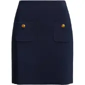 Ralph Lauren Button-Trim Sweater Pencil Miniskirt - Navy - M