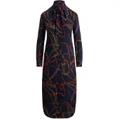 Ralph Lauren Drapey Poly Ggt 122-Dress - Navy - 34
