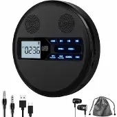 Hobby Hall Kannettava CD-soitin Bluetoothilla ja FM-lähettimellä, USB ja kuulokkeet, musta