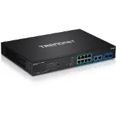 Trendnet TPE-3012LS, Hallittu, Gigabit Ethernet (10/100/1000), Täysin kaksipuolinen, Power over Ethernet -tuki, Telineasennus, 1U