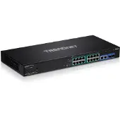 Trendnet TPE-3018LS, Hallittu, Gigabit Ethernet (10/100/1000), Täysin kaksipuolinen, Power over Ethernet -tuki, Telineasennus, 1U
