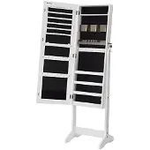 CALICOSY SONGMICS-korukaappi Armoire, vapaasti seisova lukittava säilytystila, valkoinen