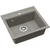 AquaSanita Kiviallas HELIKA Quadro SQQ100-220W, lämmin betoniväri., Yksinkertaisella venttiilillä